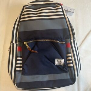 NWT HERSCHEL  SUPPLY CO Settlement 28L  Print Backpack. Gray Navy And Red School